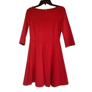 Kate Spade Boat Neck Little Red Dress Pockets Size XS Holiday Party Date Night